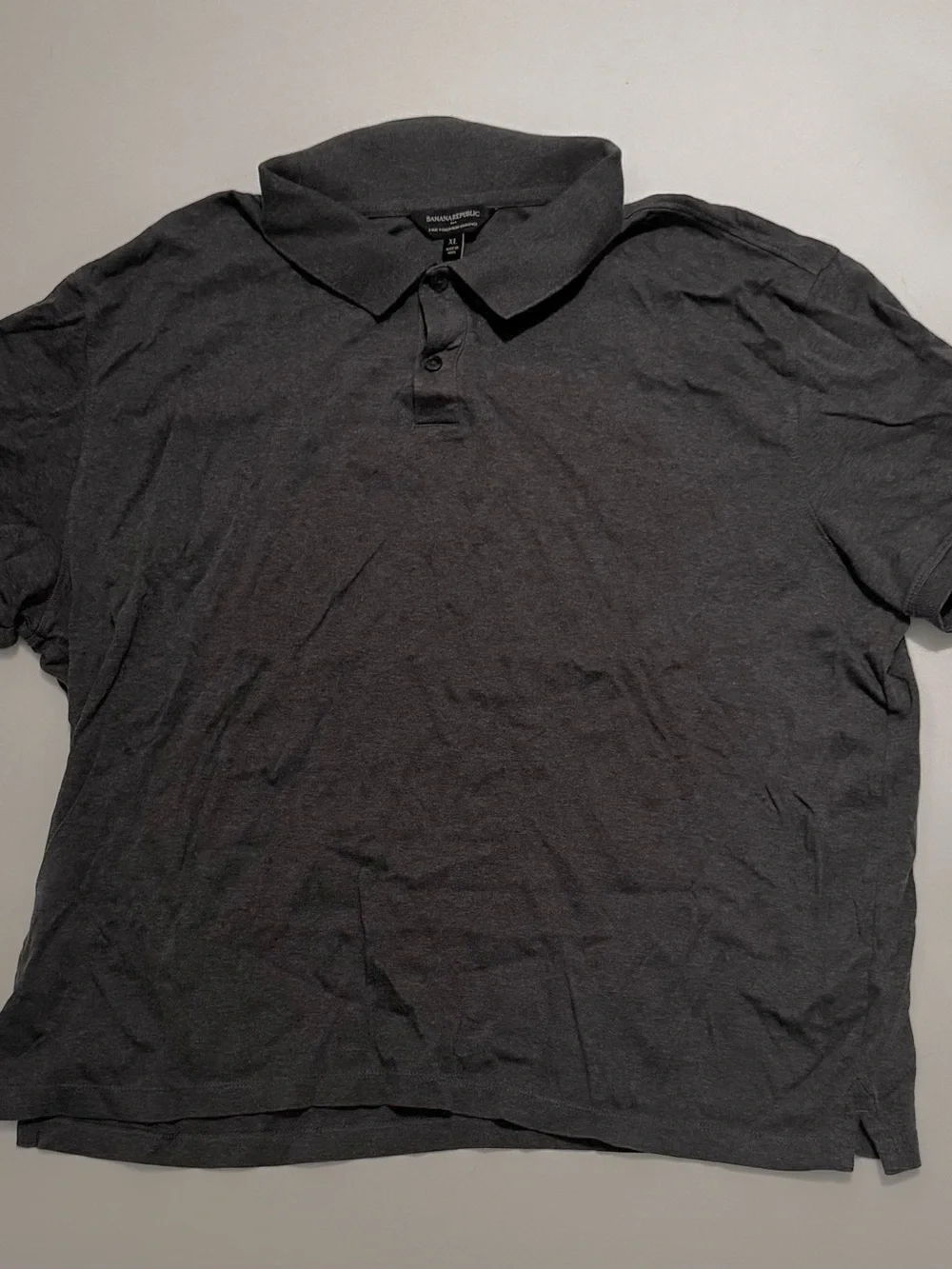 Banana Republic Luxe Touch Performance Men's Dark Gray Cotton Polo Shirt
